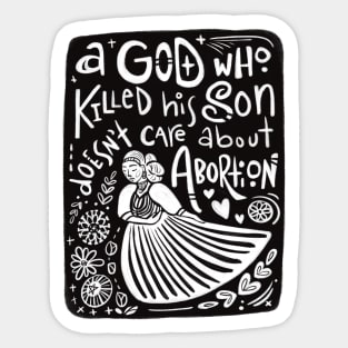 Abortion - black ink Sticker